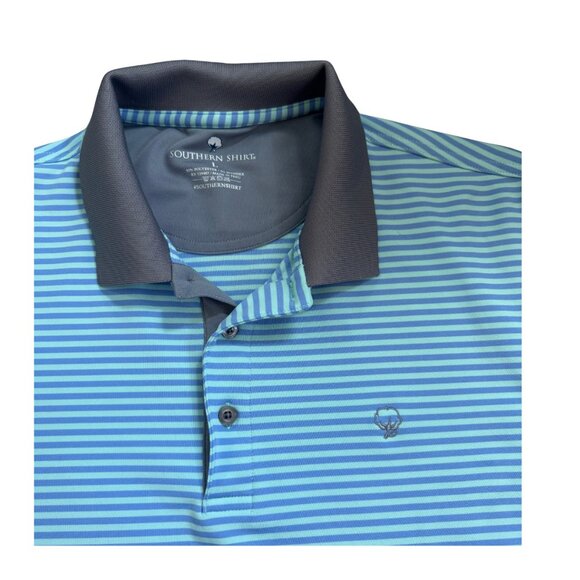 Men's Southern Shirt Collard Shirt Blue Stripes size Medium - Picture 4 of 5